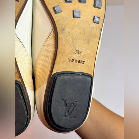 Louis Vuitton Athletic Sneakers Women’s Beige/White Canvas/Leather Size 38.5 - Picture 11 of 12